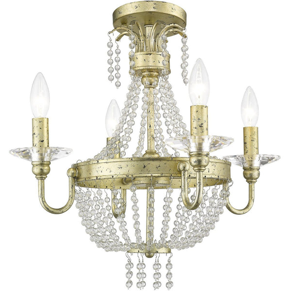 HomeRoots Four Light Dimmable Chandelier - Modern Cylinder Shades for Stylish Ambiance in Any Room 687728