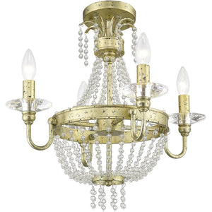 HomeRoots Four Light Dimmable Chandelier - Modern Cylinder Shades for Stylish Ambiance in Any Room 687728