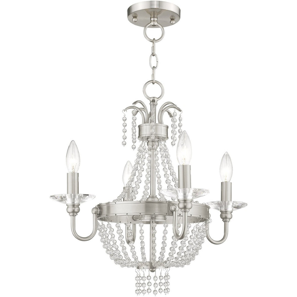 HomeRoots Four Light Dimmable Chandelier - Modern Cylinder Shades, Steel Frame, Perfect for Any Space! 687729
