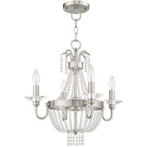HomeRoots Four Light Dimmable Chandelier - Modern Cylinder Shades, Steel Frame, Perfect for Any Space! 687729