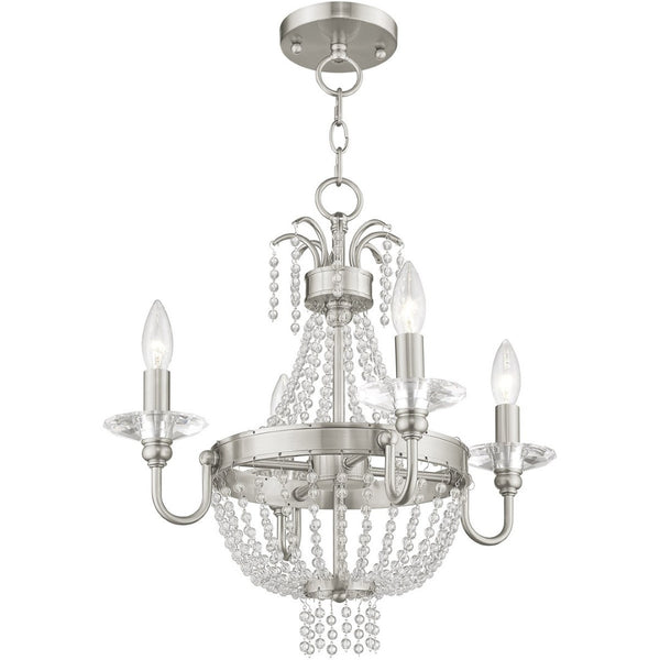 HomeRoots Four Light Dimmable Chandelier - Modern Cylinder Shades, Steel Frame, Perfect for Any Space! 687729