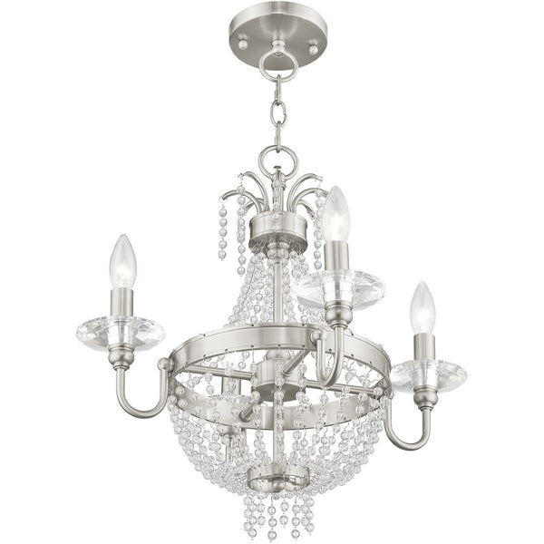 HomeRoots Four Light Dimmable Chandelier - Modern Cylinder Shades, Steel Frame, Perfect for Any Space! 687729