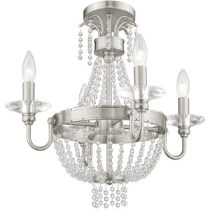 HomeRoots Four Light Dimmable Chandelier - Modern Cylinder Shades, Steel Frame, Perfect for Any Space! 687729