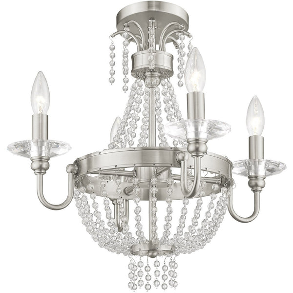 HomeRoots Four Light Dimmable Chandelier - Modern Cylinder Shades, Steel Frame, Perfect for Any Space! 687729