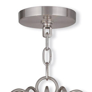 HomeRoots Five Light Dimmable Chandelier – Modern Cylinder Shades for Dining Rooms, Foyers, and Bedrooms 687731