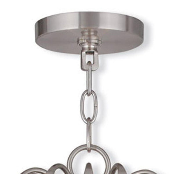 HomeRoots Five Light Dimmable Chandelier – Modern Cylinder Shades for Dining Rooms, Foyers, and Bedrooms 687731