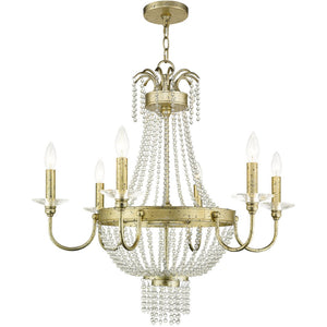 HomeRoots Six Light Dimmable Chandelier - Modern Cylinder Design for Adjustable Illumination in Any Space 687732
