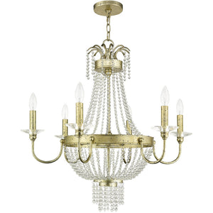 HomeRoots Six Light Dimmable Chandelier - Modern Cylinder Design for Adjustable Illumination in Any Space 687732