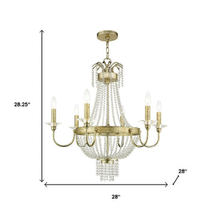 HomeRoots Six Light Dimmable Chandelier - Modern Cylinder Design for Adjustable Illumination in Any Space 687732
