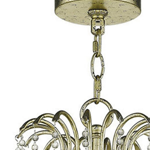 HomeRoots Gold Eight-Light Dimmable Chandelier with Elegant Cylinder Shades for Modern Home Décor & Lighting 687734