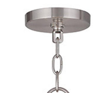 HomeRoots Nickel Elegant Eight-Light Dimmable Chandelier with Clear Shades for Modern Home Décor Style 687735