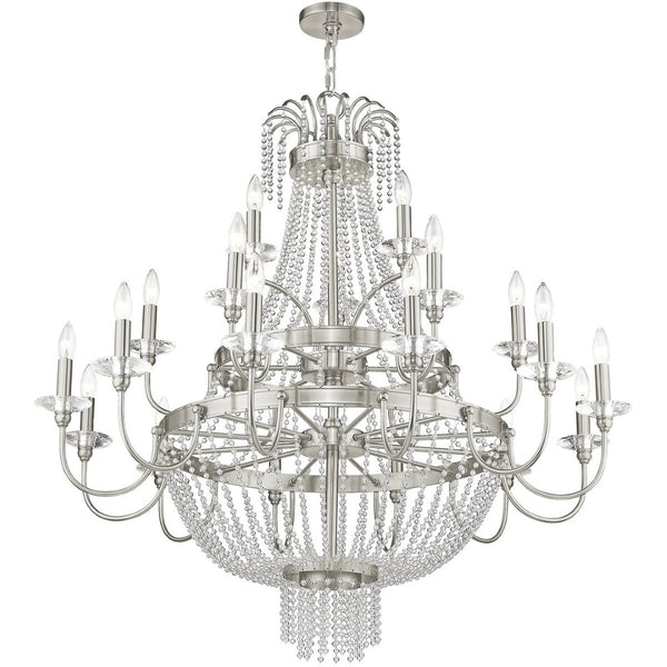 HomeRoots Multi Light Dimmable Chandelier - Modern Cylinder Shades, Elegant Steel Design for Versatile Spaces 687737