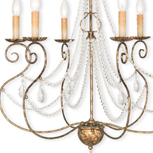 HomeRoots Six Light Dimmable Chandelier - Modern Steel Shades for Adjustable Illumination in Any Space 687739