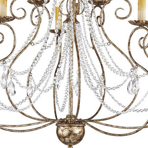 HomeRoots Ten Light Dimmable Chandelier – Modern Steel Fixture with Cylinder Shades for Elegant Lighting Decor 687741