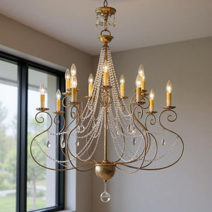 HomeRoots Multi Light Dimmable Chandelier - Modern Cylindrical Shades for Stylish Ambiance & Versatile Spaces 687742