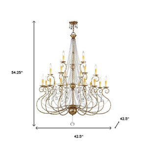 HomeRoots Multi Light Dimmable Chandelier - Modern Steel Shades for Stylish Illumination in Any Space 687744