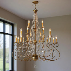 HomeRoots Multi Light Dimmable Chandelier - Modern Steel Shades for Stylish Illumination in Any Space 687744
