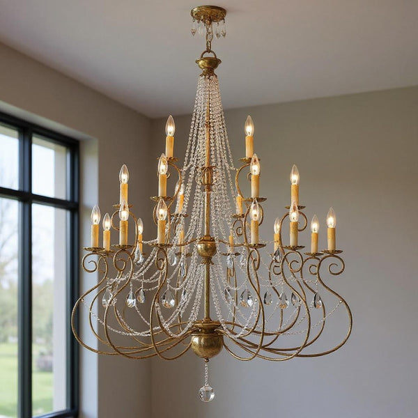 HomeRoots Multi Light Dimmable Chandelier - Modern Steel Shades for Stylish Illumination in Any Space 687744