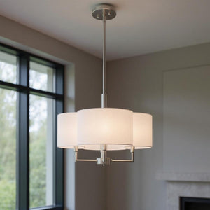 HomeRoots Four Light Dimmable Chandelier - Modern Cylinder Shades for Stylish Illumination in Any Space 687745