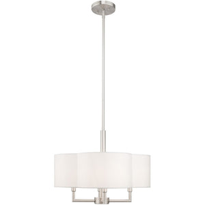 HomeRoots Four Light Dimmable Chandelier - Modern Cylinder Shades for Stylish Illumination in Any Space 687745