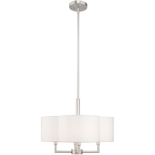 HomeRoots Four Light Dimmable Chandelier - Modern Cylinder Shades for Stylish Illumination in Any Space 687745