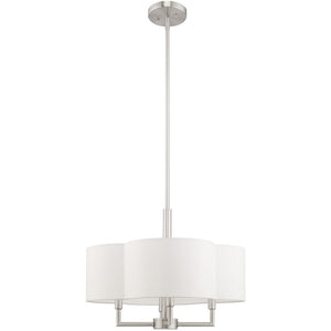 HomeRoots Four Light Dimmable Chandelier - Modern Cylinder Shades for Stylish Illumination in Any Space 687745