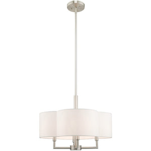 HomeRoots Four Light Dimmable Chandelier - Modern Cylinder Shades for Stylish Illumination in Any Space 687745