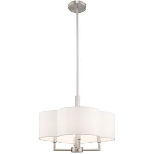 HomeRoots Four Light Dimmable Chandelier - Modern Cylinder Shades for Stylish Illumination in Any Space 687745