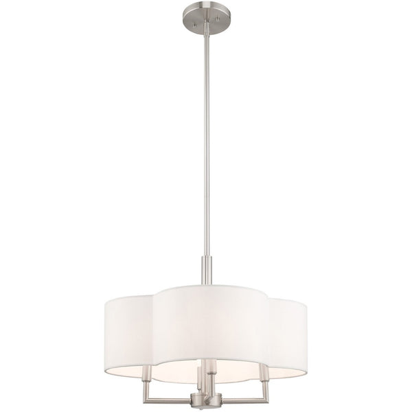 HomeRoots Four Light Dimmable Chandelier - Modern Cylinder Shades for Stylish Illumination in Any Space 687745