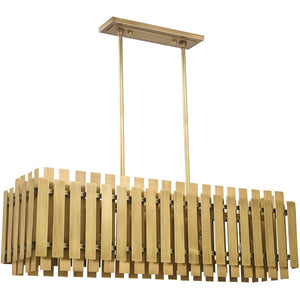 HomeRoots Five Light Dimmable Chandelier with Modern Cylinder Shades for Elegant Spaces & Adjustable Ambiance 687747