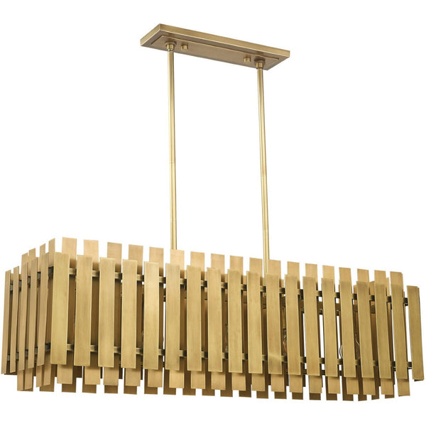 HomeRoots Five Light Dimmable Chandelier with Modern Cylinder Shades for Elegant Spaces & Adjustable Ambiance 687747