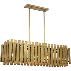 HomeRoots Five Light Dimmable Chandelier with Modern Cylinder Shades for Elegant Spaces & Adjustable Ambiance 687747