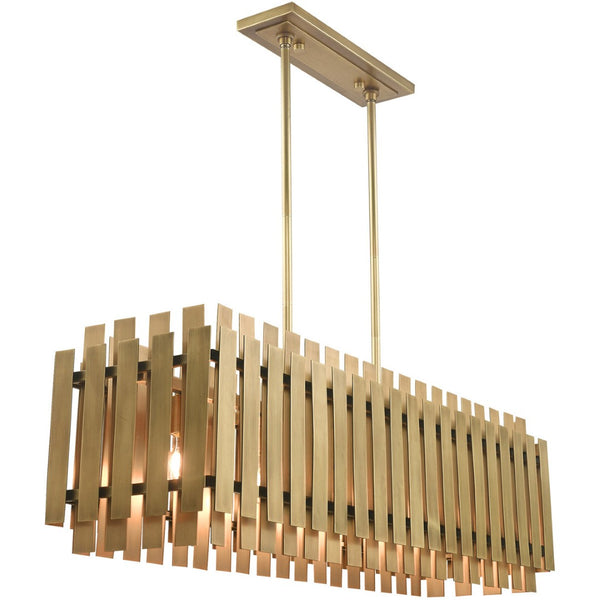 HomeRoots Five Light Dimmable Chandelier with Modern Cylinder Shades for Elegant Spaces & Adjustable Ambiance 687747