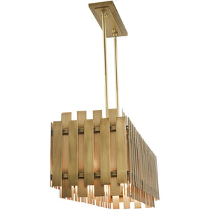 HomeRoots Five Light Dimmable Chandelier with Modern Cylinder Shades for Elegant Spaces & Adjustable Ambiance 687747