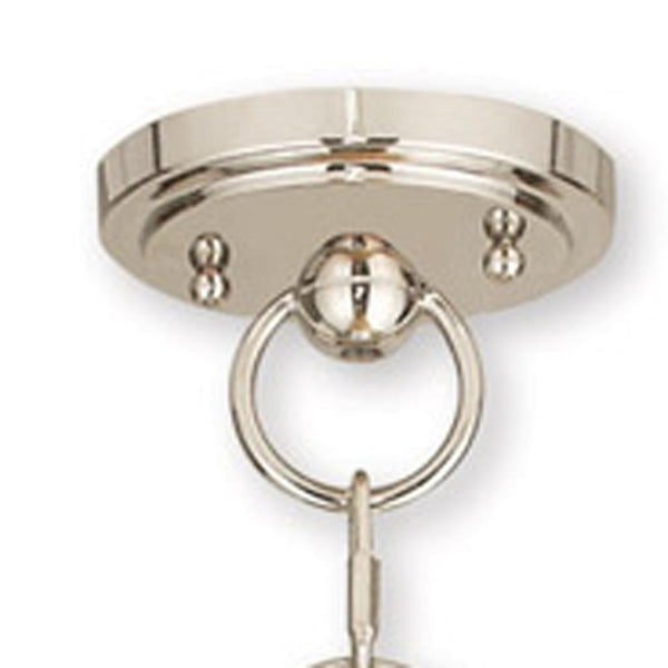 HomeRoots Nickel Three-Light Dimmable Chandelier with Opal Shades - Modern Elegance for Any Space 687748