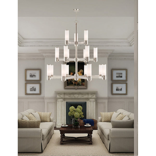 HomeRoots Multi Light Dimmable Chandelier - Modern Cylinder Design, Durable Steel, Perfect for Any Room! 687754
