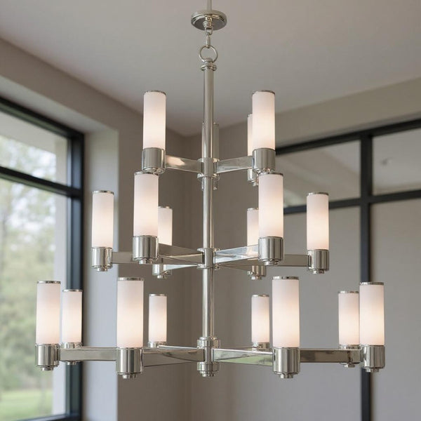 HomeRoots Multi Light Dimmable Chandelier - Modern Cylinder Design, Durable Steel, Perfect for Any Room! 687754