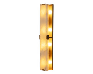 Sunpan Rovira Sconce - Large Hand-carved Alabaster Wall Light In Brushed Gold For Ambient Elegance Cream Alabaster 112235