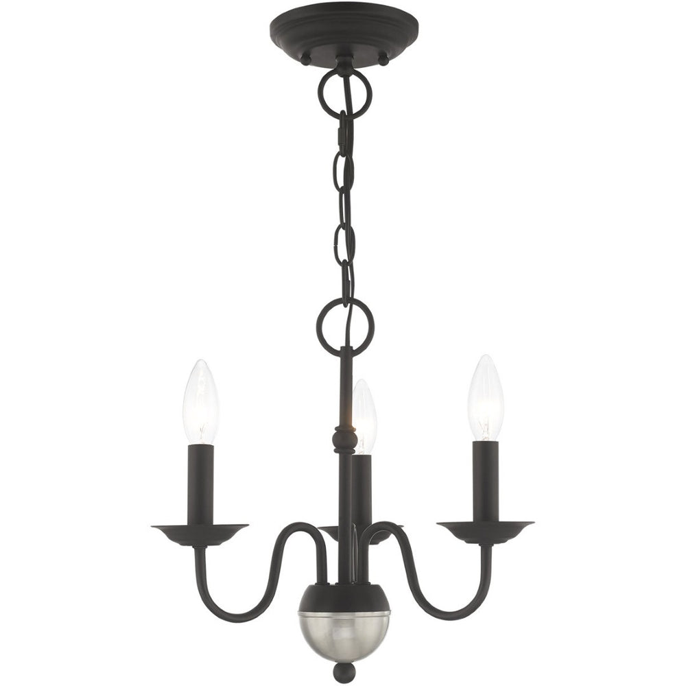 HomeRoots Black Three-Light Dimmable Chandelier with Modern Cylinder Shades for Stylish Ambient Lighting 687757