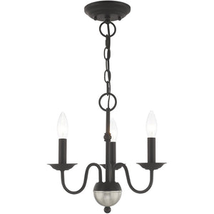 HomeRoots Black Three-Light Dimmable Chandelier with Modern Cylinder Shades for Stylish Ambient Lighting 687757