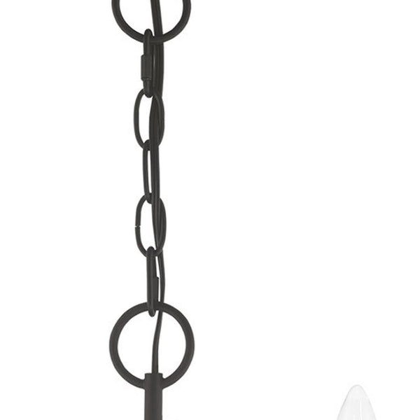 HomeRoots Black Three-Light Dimmable Chandelier with Modern Cylinder Shades for Stylish Ambient Lighting 687757