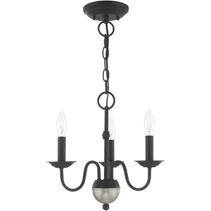 HomeRoots Black Three-Light Dimmable Chandelier with Modern Cylinder Shades for Stylish Ambient Lighting 687757