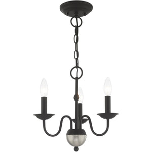 HomeRoots Black Three-Light Dimmable Chandelier with Modern Cylinder Shades for Stylish Ambient Lighting 687757