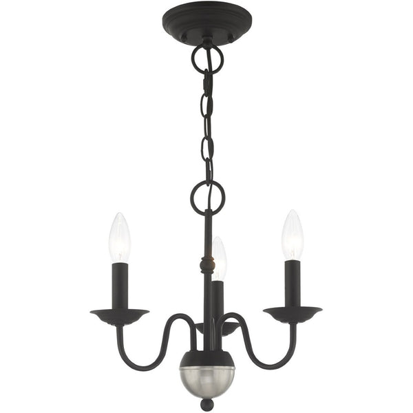 HomeRoots Black Three-Light Dimmable Chandelier with Modern Cylinder Shades for Stylish Ambient Lighting 687757