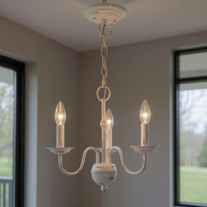 HomeRoots Three Light Dimmable Chandelier with Modern Cylinder Shades for Elegant Home Illumination & Style 687758