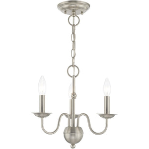 HomeRoots Three Light Dimmable Chandelier – Elegant Modern Design with Steel Shades for Versatile Home Decor 687759