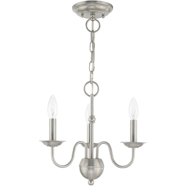 HomeRoots Three Light Dimmable Chandelier – Elegant Modern Design with Steel Shades for Versatile Home Decor 687759