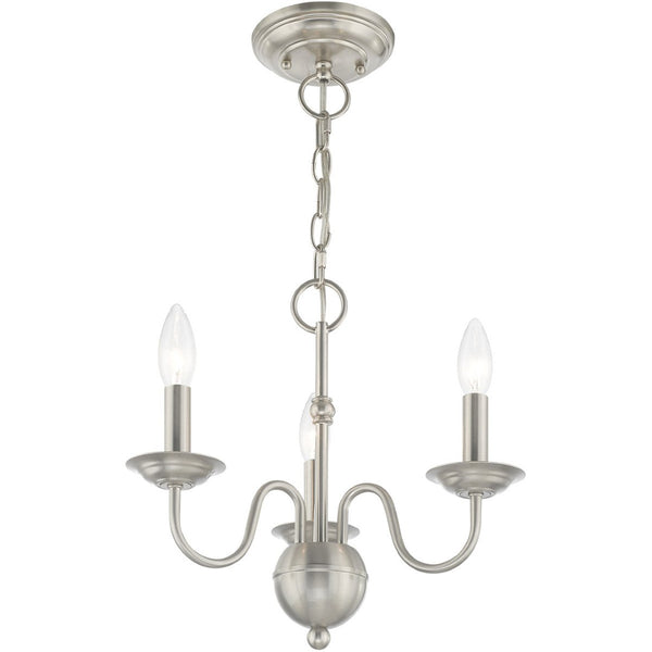 HomeRoots Three Light Dimmable Chandelier – Elegant Modern Design with Steel Shades for Versatile Home Decor 687759