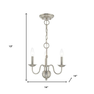 HomeRoots Three Light Dimmable Chandelier – Elegant Modern Design with Steel Shades for Versatile Home Decor 687759