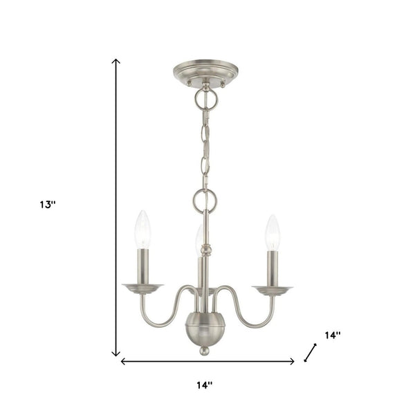 HomeRoots Three Light Dimmable Chandelier – Elegant Modern Design with Steel Shades for Versatile Home Decor 687759
